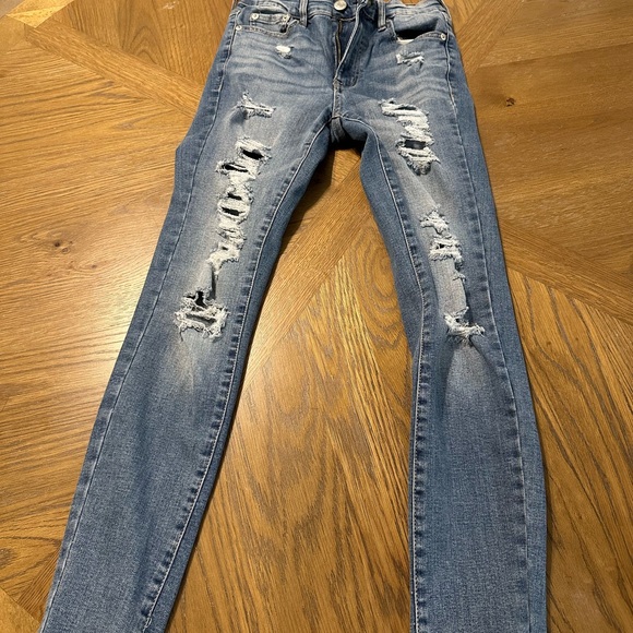 Aeropostale Denim - Aeropostale torn‎ and stressed high rise leggings